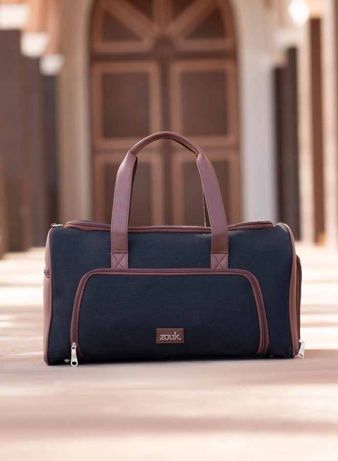 ZOUK حقيبة سفر زوك ويكندر للرجال | حقيبة سفر أنيقة | حقيبة يد واسعة لعطلات نهاية الأسبوع، والنادي الرياضي، ورحلات العمل | أسود فاحم - Image 4